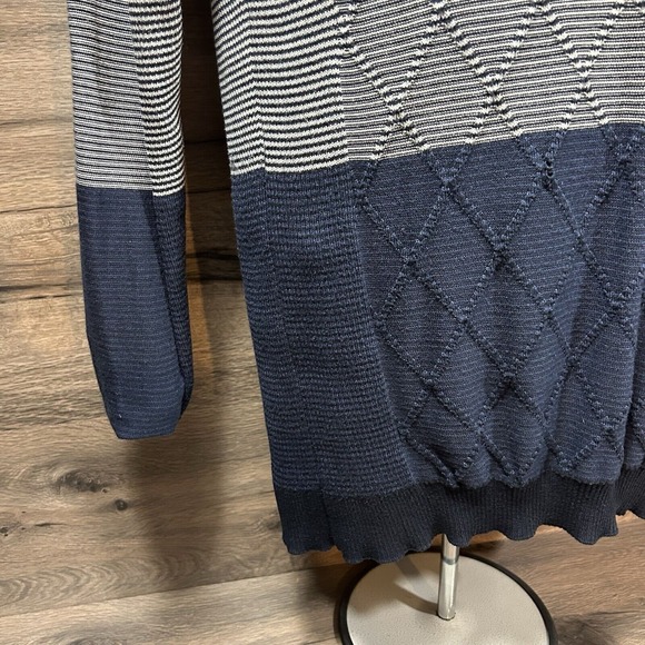 LCR Black Edition Sweater‎ Men's XXL Turtleneck 1/4 Zip Navy White - Picture 3 of 5